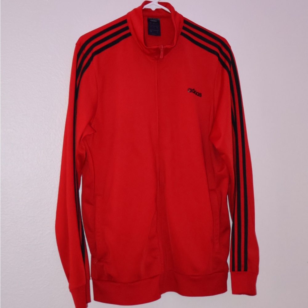 Adidas Red Zip-Up Jacket/Sweater